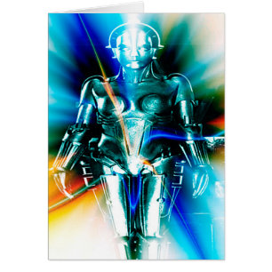 Carte de vœux de robot de lumière d'étoile