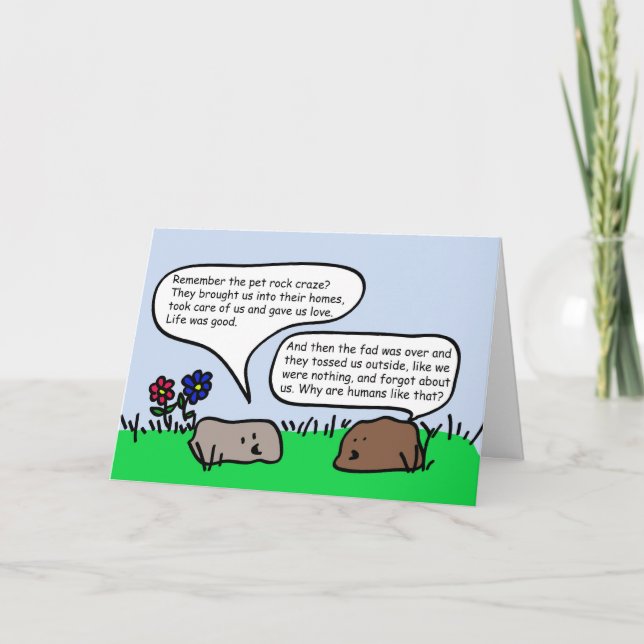 Carte de voeux de roche d'animal familier (Devant)