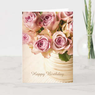 Carte de voeux de roses de joyeux anniversaire