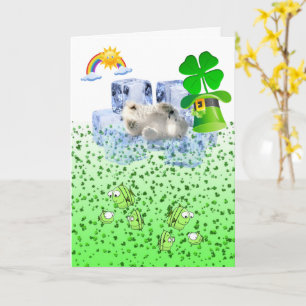 Carte de voeux de Saint Patrick Ours polaire