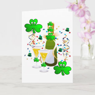 Carte de voeux de Saint Patrick Vin Shamrock