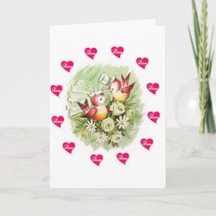 Carte de voeux de Saint Valentin Oiseau Vintage