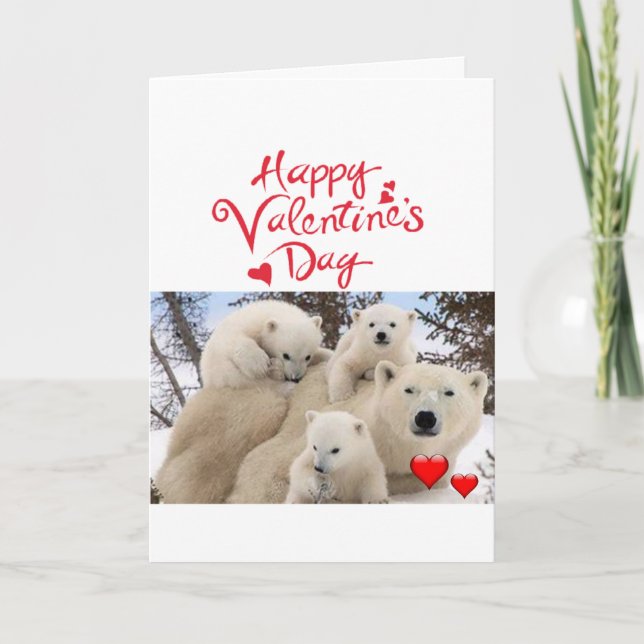 Carte de voeux de Saint-Valentin Ours polaire (Devant)