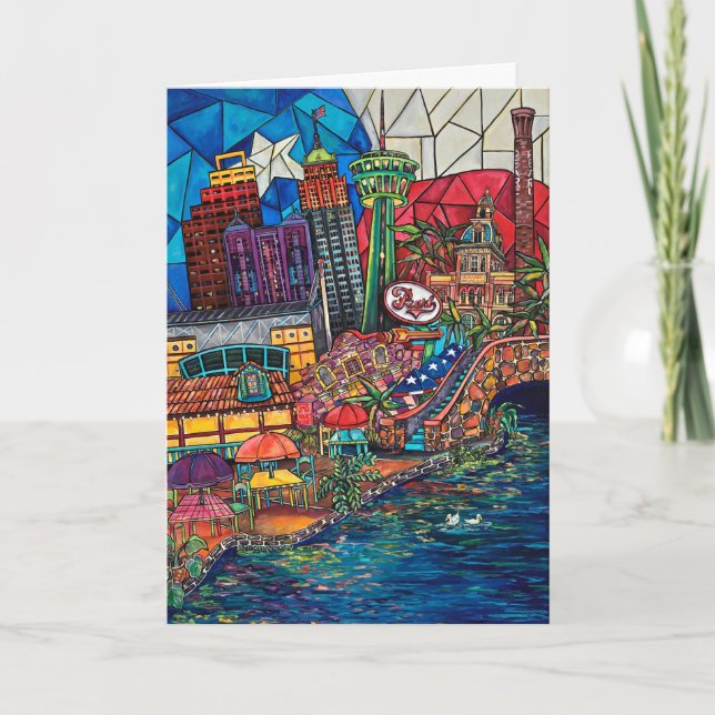 Carte de voeux de San Antonio de mosaïque (Devant)