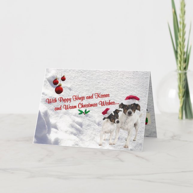 Carte de voeux de scène de neige de Noël de Fox (Devant)