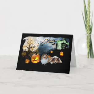 Carte de voeux de Sheltie Halloween