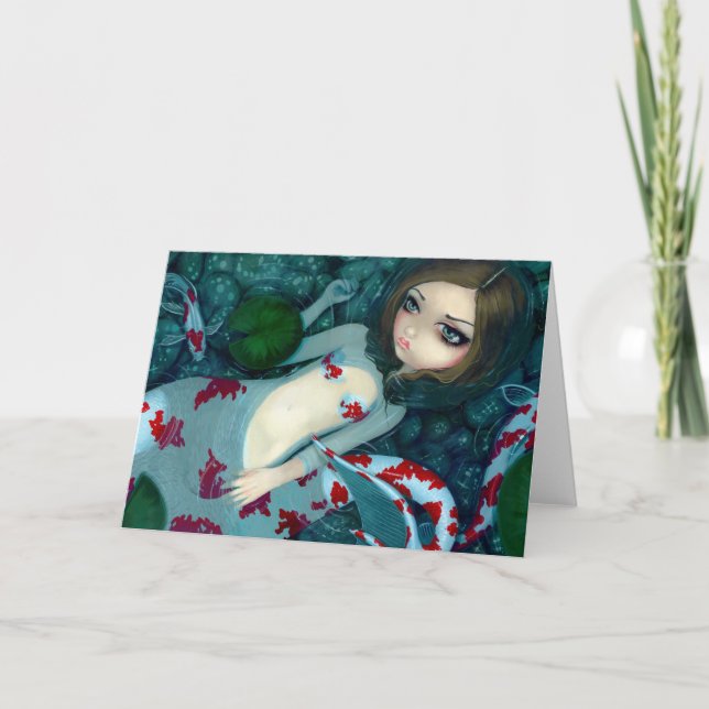 Carte de voeux "de sirène de rêverie de Koi" (Devant)