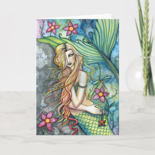 Carte de voeux de sirène d'eau douce par M. Harris
