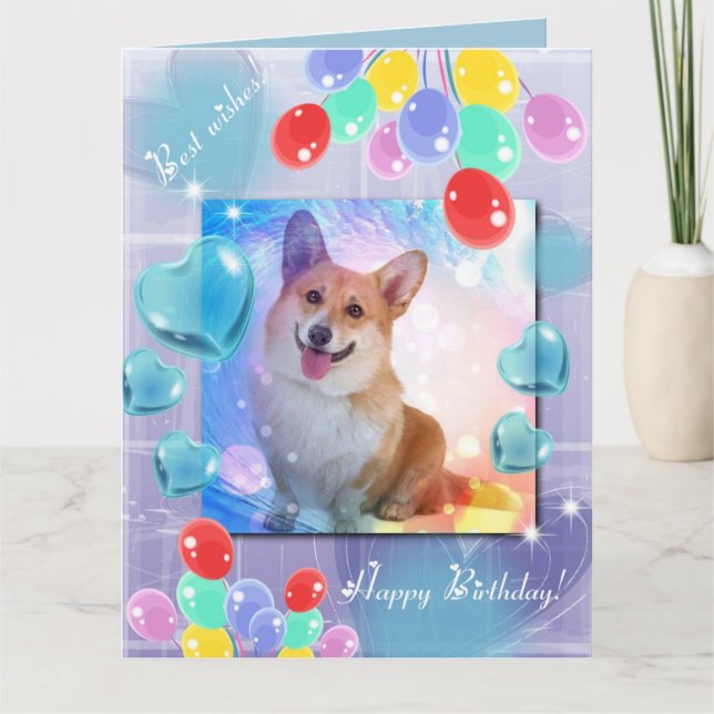 Carte de voeux de sourire de corgi de joyeux (Devant)
