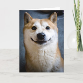 Carte de voeux de sourire de Shiba Inu