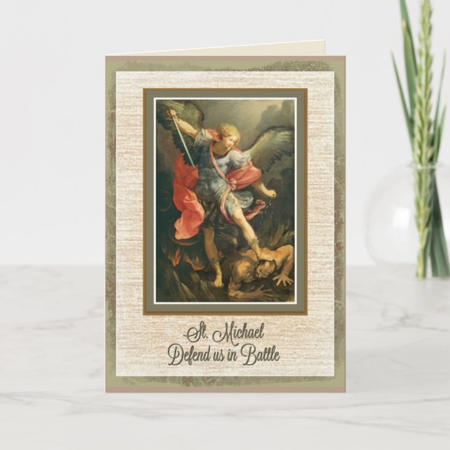 Carte de voeux de St Michael w/prayer (Devant)