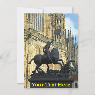 Carte de voeux de statue de Prague personnalisable