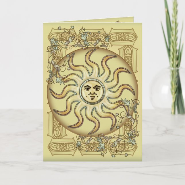 Carte de voeux de symbole de Sun (Devant)