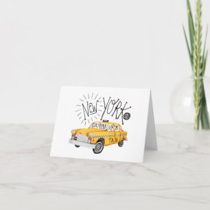 Carte de voeux de taxi jaune de New York City