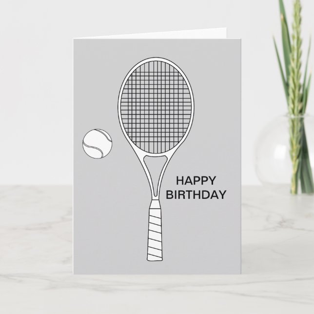 Carte de voeux de tennis Racket et Ball (Devant)