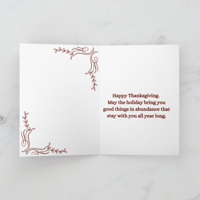 Carte de vœux de Thanksgiving (Intérieur)
