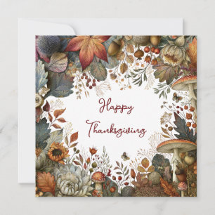 Carte de vœux de Thanksgiving botanique d'automne