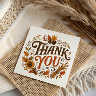 Carte de vœux de Thanksgiving de remerciement d'au