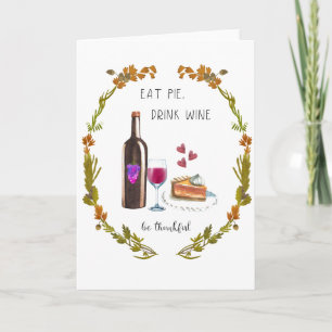 Carte de voeux de thanksgiving - mangez le tarte,