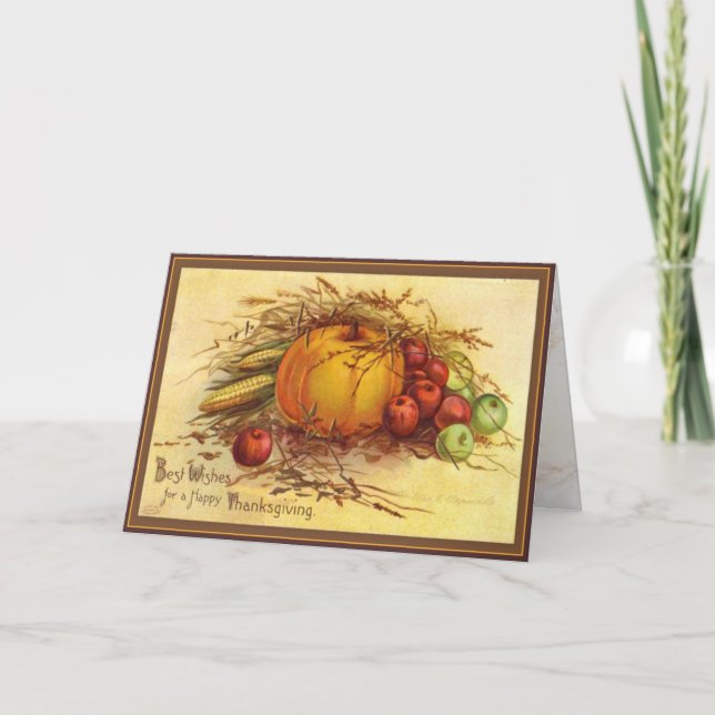 Carte de voeux de thanksgiving - meilleurs voeux (Devant)