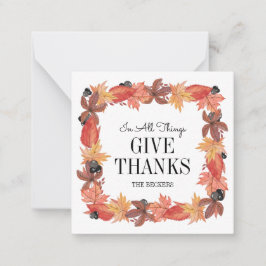 Carte de vœux de Thanksgiving pour les feuilles d'