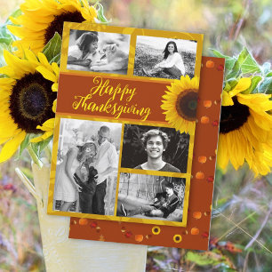 Carte de vœux de Thanksgiving Tournesol cinq photo