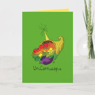 Carte de vœux de Thanksgiving Unicornucopia