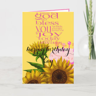 carte de voeux de tournesol d'anniversaire