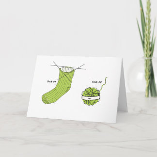 Carte de voeux de tricot, carte de tricot