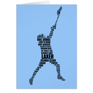 Carte de voeux de typographie Lacrosse Player