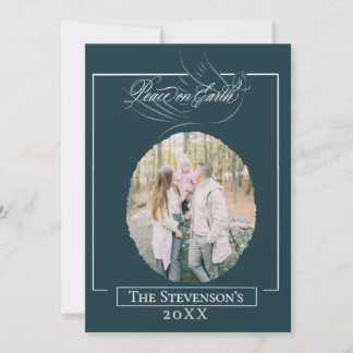 Carte de vœux de vacances avec le script Paix sur 