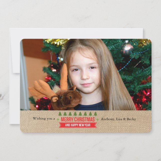 Carte de vœux de vacances avec photo d'arbres de N (Devant)