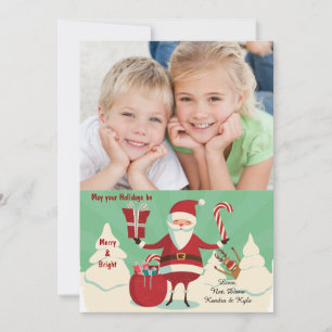 Carte de vœux de vacances avec photo de joyeux San