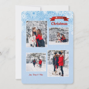 Carte de vœux de vacances avec photo de premiers f