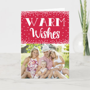Carte de vœux de vacances avec photo / Rouge