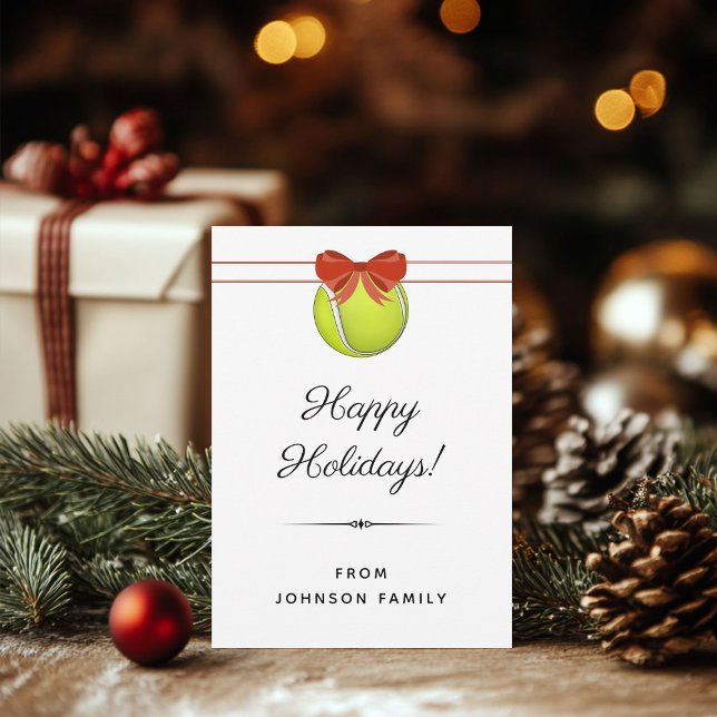 Carte de vœux de vacances avec un nœud rouge et un (Créateur téléchargé)