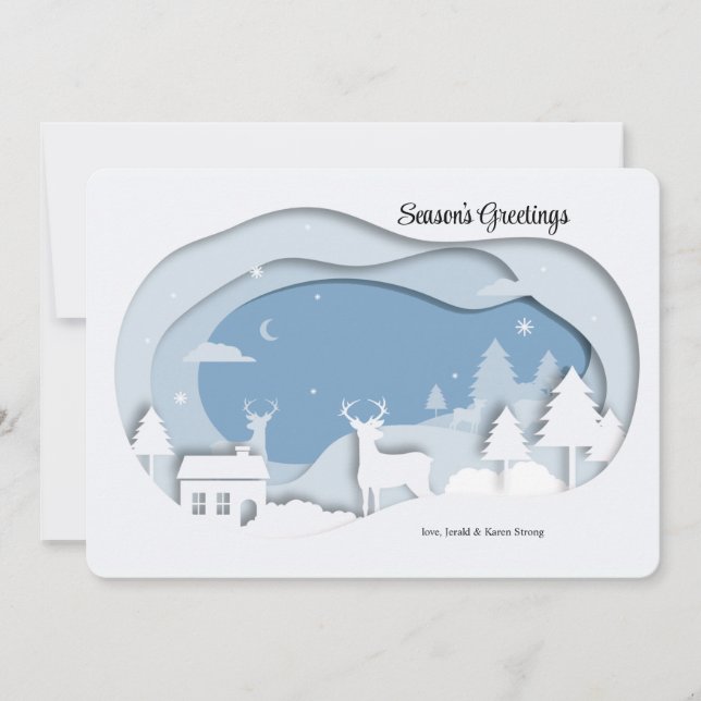 Carte De Voeux De Vacances Dans Les Bois (Devant)