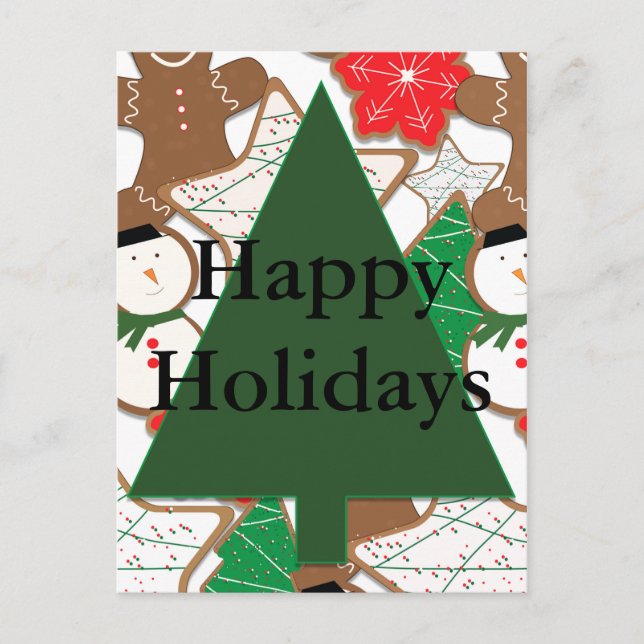 Carte de vœux de vacances de biscuits de Noël (Devant)