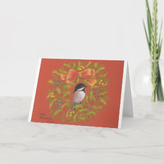 Carte de voeux de vacances de Chickadee