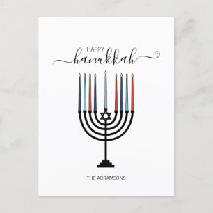 Carte de vœux de vacances de la Hanukkah Menorah