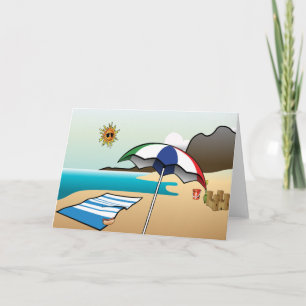 Carte de voeux de vacances de plage