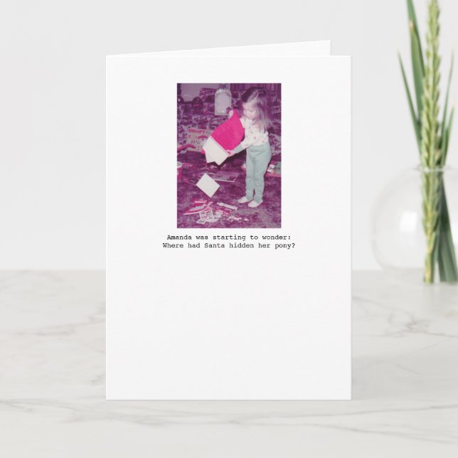 Carte de voeux de vacances de poney (Devant)