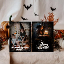 Carte de vœux de vacances d'Halloween pour la fami
