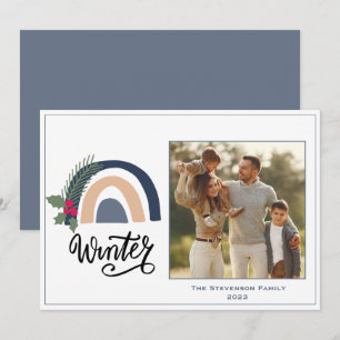 Carte de vœux de vacances d'hiver photo arc-en-cie