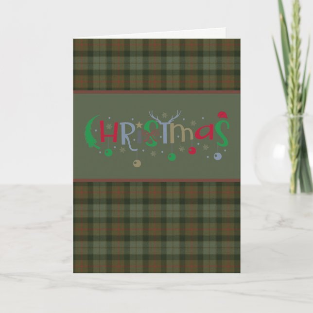 Carte de vœux de vacances du clan Gunn Tartan (Devant)