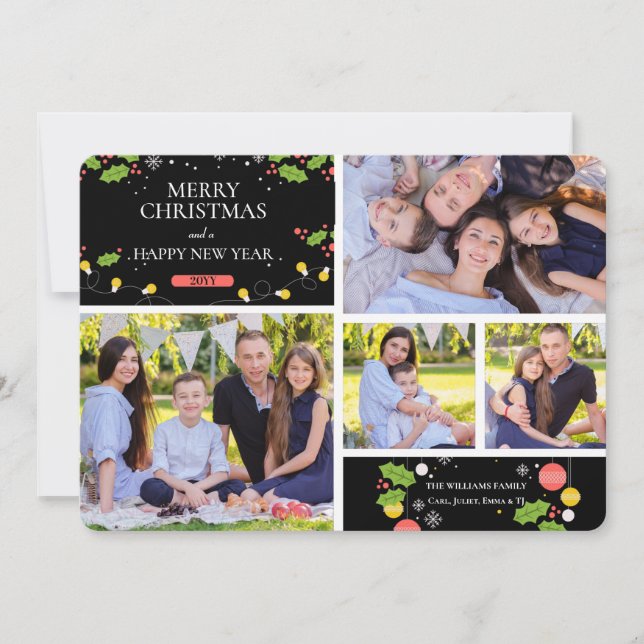 Carte de vœux de vacances en collage (Devant)