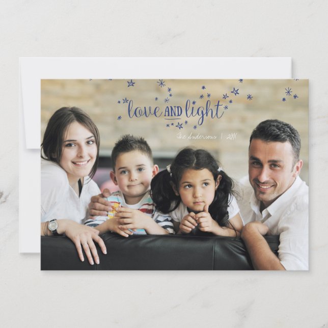 Carte de vœux de vacances Love and Light Stars (Devant)