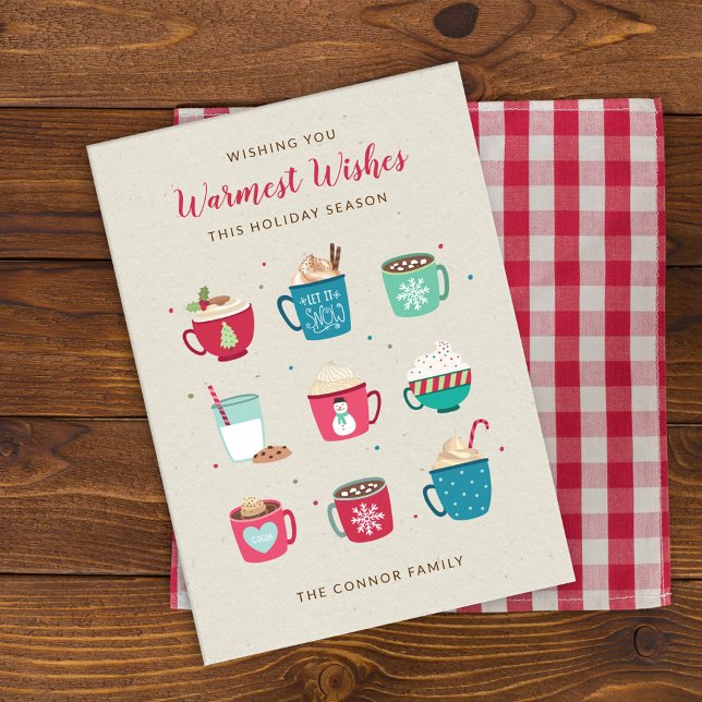 Carte de vœux de vacances non photo Hot Cocoa Meil (Créateur téléchargé)