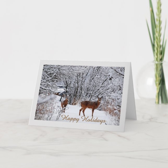 Carte de vœux de vacances Paysage hivernal avec ce (Devant)