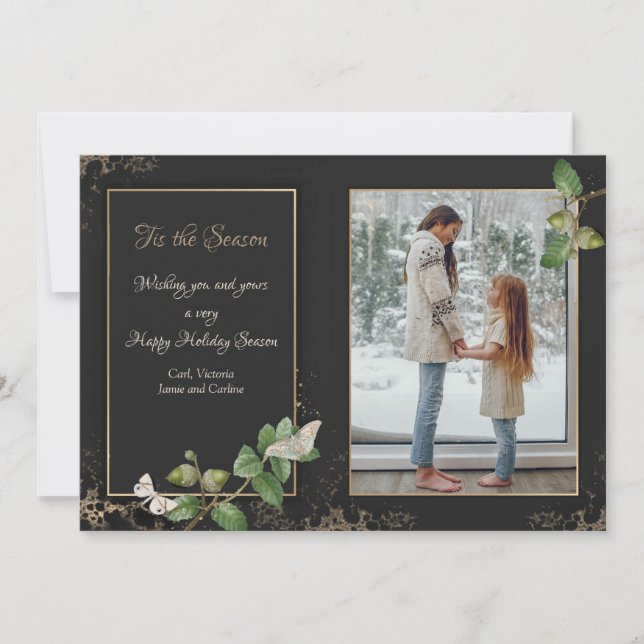 Carte de voeux de vacances photo de la saison (Devant)